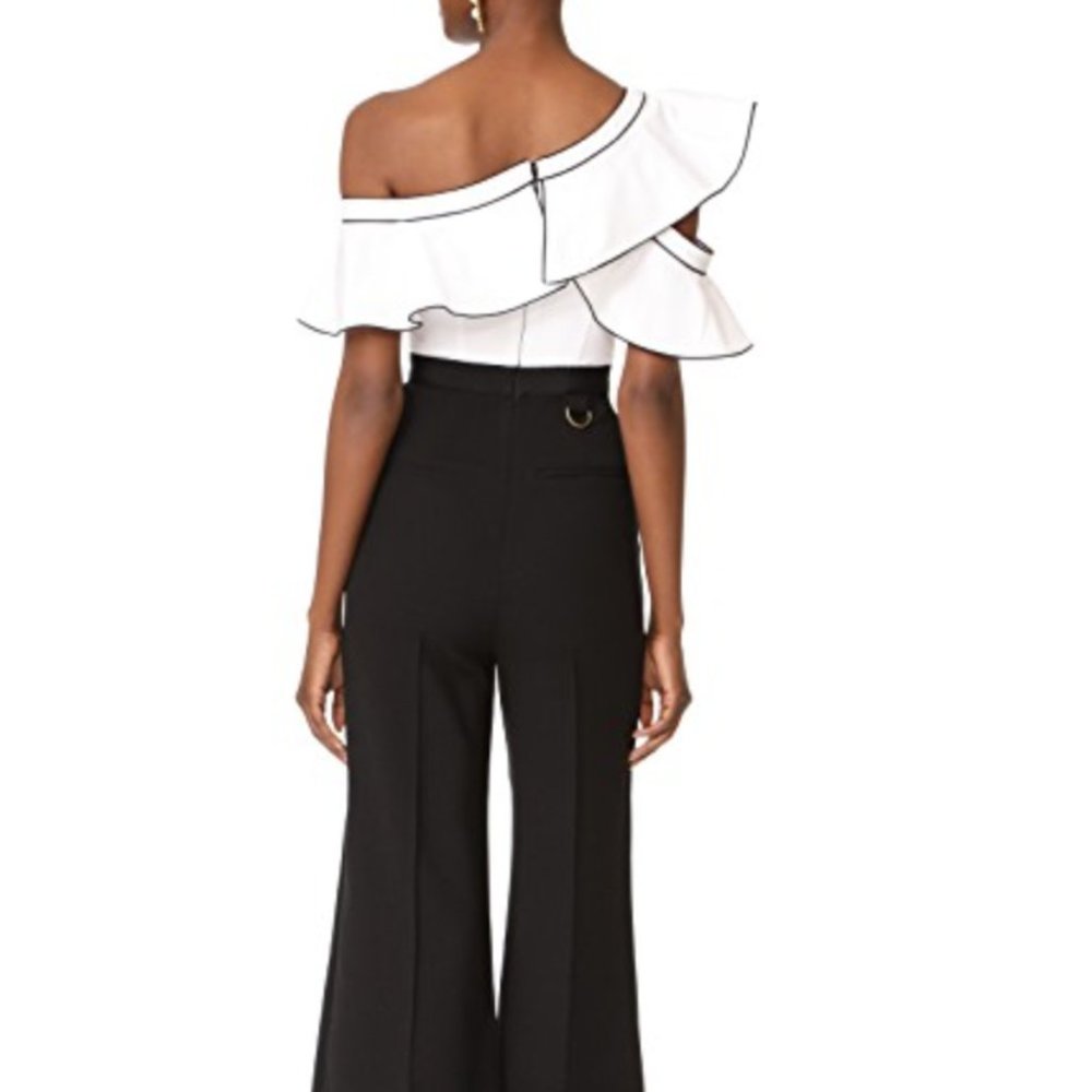 Self Portrait B&W Ruffle Jumpsuit | Night Out | Size 0 - Picture 4 of 17